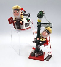 1996 HERSHEY'S Collector Series Christmas Ornaments Elf on Mailbox & Lamp Post picture