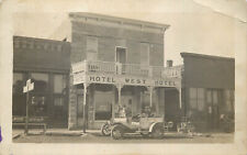 RPPC Colony KS Hotel West Land Office, Model A 4 Door, Shoe-shine Chair picture