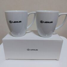 Lexus x Noritake Original Pair Mug Set Logo White Porcelain 8 x 9cm Japan New picture