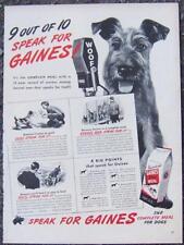 Gaines Complete Meal For Dogs Speak For It 1944 Magazine Advertisement Dogs picture