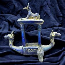 .Ancient Egyptian Boat Antiques Anubis Statue Egyptian Rare Pharaonic Rare BC picture