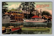 Webster MA-Massachusetts, Beacon Park Lake, Boat Landing, Vintage c1913 Postcard picture