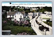 Mackinac Island MI-Michigan, Main Street, Mackinac Island, Vintage Postcard picture