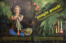 1963 Revlon Jungle Peach Lipsticks Nail Polish 2 Page Print Ad picture