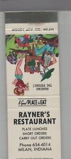 Matchbook Cover - Indiana Rayner's Restaurant Milan, IN picture