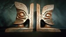 Tiki Sculpted Bookends Vintage Mid 20th Century Polynesian God sculpture  picture