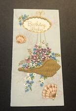 Vintage Happy Birthday Greeting Card Paper Collectible Sea Shells picture