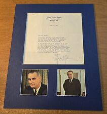 President Lyndon B. Johnson Authentic Hand Signed 1960 Letter & Photo Display picture
