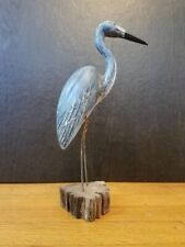 Little Blue Heron Wood Carving 12 Inches Tall picture