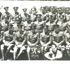 Antique Miitary Photograph MD Boland 1939 WW2 Camp Artillery Officers Panorama picture