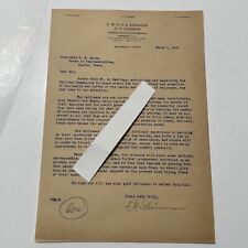Beaumont Tx 1935 Antique Letter F. W. & D. E. Steinman Architects signed picture