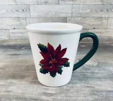 Vintage Ceramic Christmas Classic Poinsettia 12 ounce Mug   picture