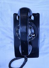 VINTAGE WESTERN ELECTRIC BLACK ROTARY WALL PHONE ~ TESTED & WORKS WELL picture