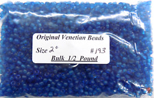 1/2# Pound Pacific Blue 2/0 Lg Pony Venetian African Trade Beads #193 picture