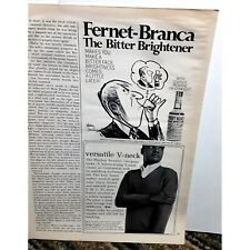 1968 Fernet Branca Bitters and Playboy Sweater Vintage Print Ad 60s Original picture