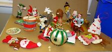 23 Christmas Ornaments from an estate sale (homemade?) cloth, Styrofoam, etc. picture