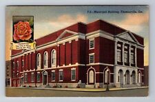 Thomasville GA-Georgia, Municipal Building, Antique, Vintage c1949 Postcard picture