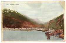 Beautiful View Of Valley And Docked Boats In The Wharves Skagway Alaska Postcard picture