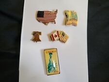 Five (5) Vintage United States Flag / Patriotic Lapel Pins with  picture