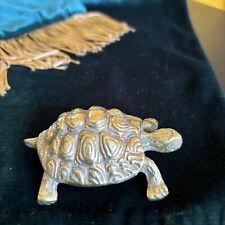 Vintage Solid Brass Turtle Heavy -234 Grams And 3” Long picture