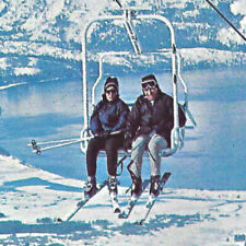 Vintage 1960s Sahara Tahoe Hotel Casino Postcard South Shore Lake Skiing Lift picture