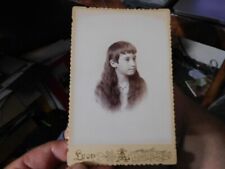 VICT CABINET PHOTO, YOUNG GIRL WITH LONG HAIR, SAGINAW, MICHIGAN picture