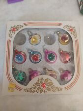 Vintage Christmas Stenciled Glass Ball Ornaments Holiday Classics By Bradford picture