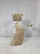Metal and Wood Cat Serving Candle Holder picture