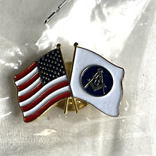 Masonic Pin American Flag Logo Badge Fraternal Sealed Enameled Badge picture