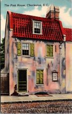 Charleston South Carolina The Pink House 17 Chalmers St. Vtg Postcard PM 1947 picture