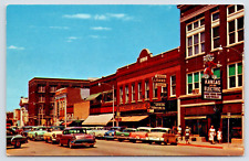 Postcard Street Scene El Dorado Kansas 1950's Beautiful Cars JC Penney A25 picture