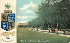 Bournemouth England~Coat of Arms~Children's Corner~Canal~1907 Postcard picture