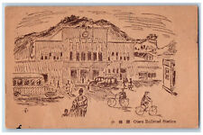 Hokkaido Japan Postcard Sketched Otaru Railroad Station c1905 Unposted picture