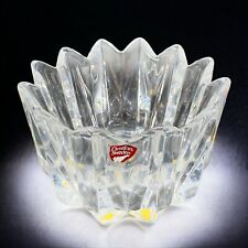 ORREFORS SWEDEN CRYSTAL BOWL Dish Tulip Crown Edge Clear Glass Marked On Bottom picture