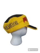 Vtg 1980s Michelob Beer Yellow Black Painters Cap Hat Pittsburgh Colors picture