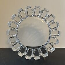 LG HEAVY 1950’S MCM MID CENTURY BRUTALIST LEAD CRYSTAL ASHTRAY BOWL 7” Dia picture