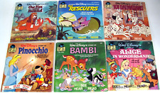 Lot of 6 Vintage Walt Disney Disneyland Read Along Books And Records 33 1/3 RPM picture