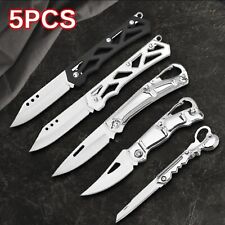5 five Pc Set folding Pocket knife knives camping hiking hunting Stainless Blade picture