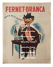 1950 Vintage Fernet Branca Argentina Original Clipping Ad Poster Chaplin Like  picture