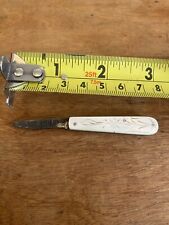 Antique Sterling Silver & Mother Of Pearl Folding Fruit Knife Sheffield picture