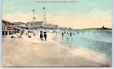 NARRAGANSETT POINT RHODE ISLAND*RI*THE BEACH*1907-1915 ERA UNUSED POSTCARD*FLAGS picture