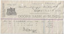 CM & AW Rolfe Penacook NH 1886 Antique Billhead Doors Sash Blinds Vignette picture