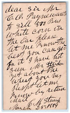 1889 EO Payne CM Stump Kerneysville WV Shepherdstown WV Antique Postal Card picture