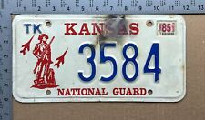 1985 Kansas national guard license plate 3584 Ford Chevy Dodge 16208 picture