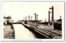 1928 SS California At The Panama Canal US Navy View RPPC Photo Unposted Postcard picture