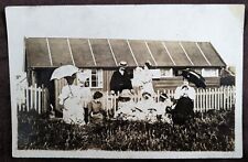 Vintage RPPC Real Photo Postcard Unused Group Picnic Scene P1 picture