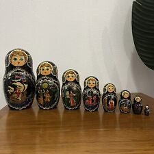 vintage russian wooden nesting dolls hand painted set of 10 picture