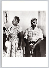 Postcard Jazz Greats Louis Armstrong and Ella Fitzgerald in Recording Studio picture