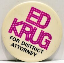 1970 Ed Krug For District Attorney Sonoma County Bay Area California Pinback picture