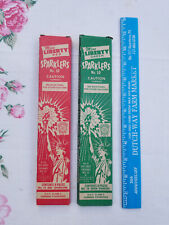 Vintage Lot 2 Empty Sparklers Box Only Vintage Miss Liberty Red & Green No 10 picture
